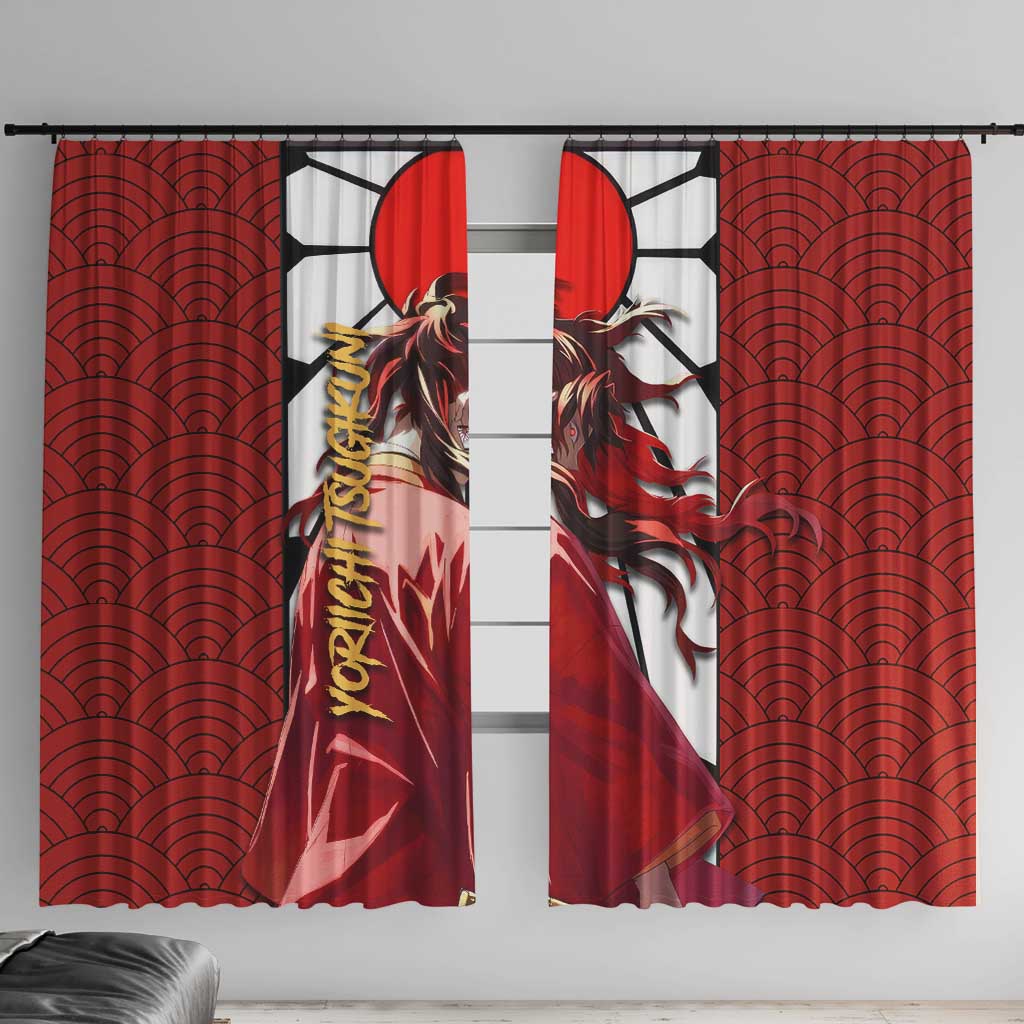 Yoriichi Tsugikuni - Demon Slayer Window Curtain Anime Style