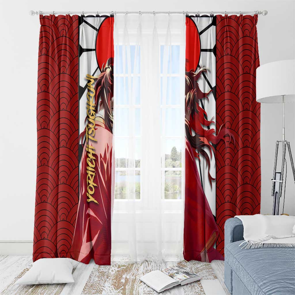 Yoriichi Tsugikuni - Demon Slayer Window Curtain Anime Style
