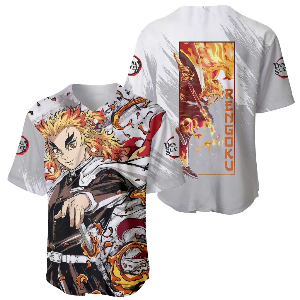 Rengoku Kyojuro - Demon Slayer Baseball Jersey Anime Style