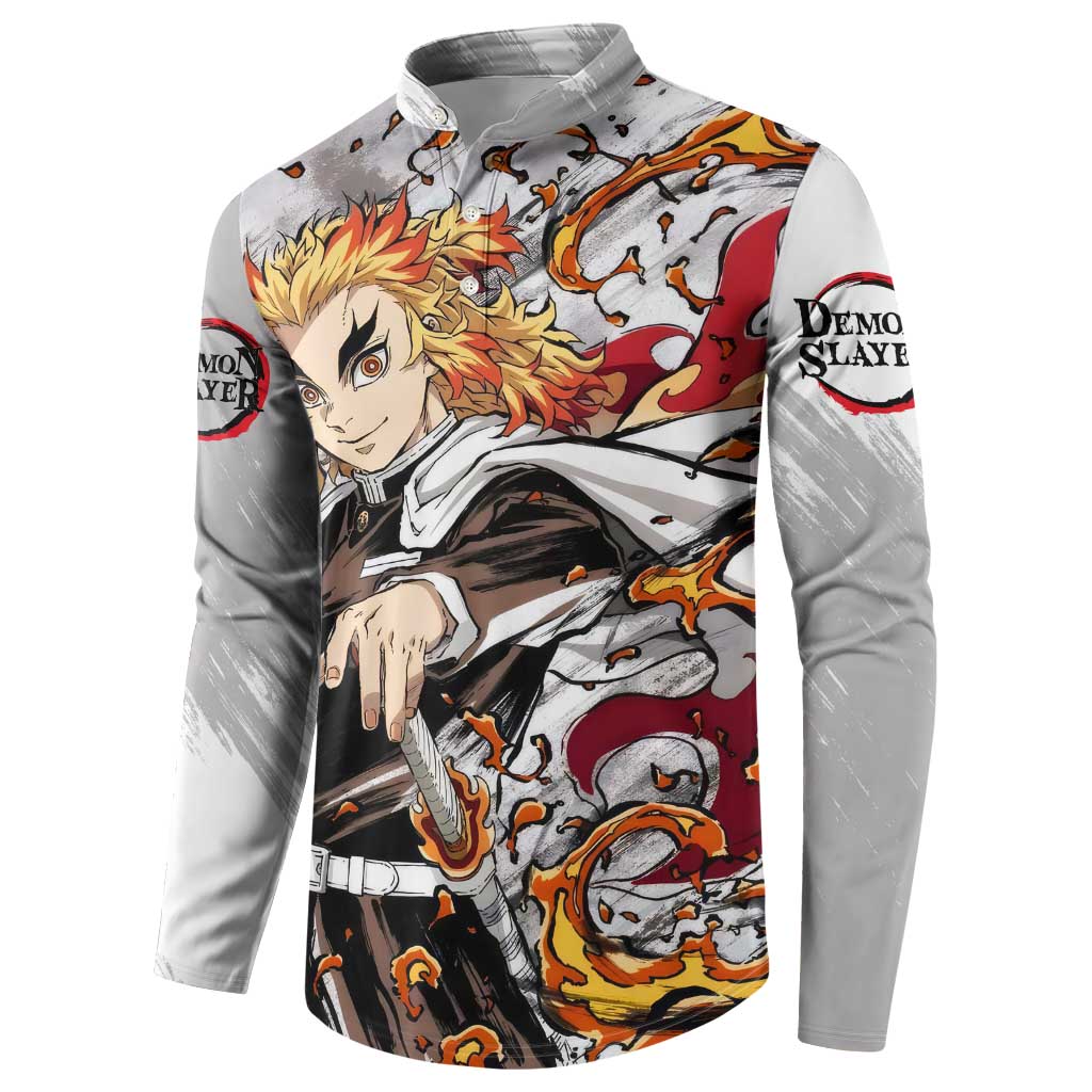 Rengoku Kyojuro - Demon Slayer Button Sweatshirt Anime Style