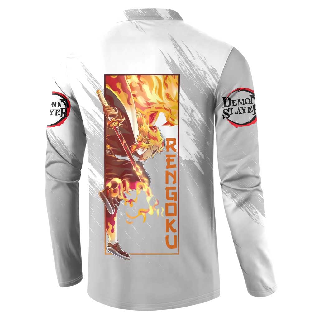 Rengoku Kyojuro - Demon Slayer Button Sweatshirt Anime Style
