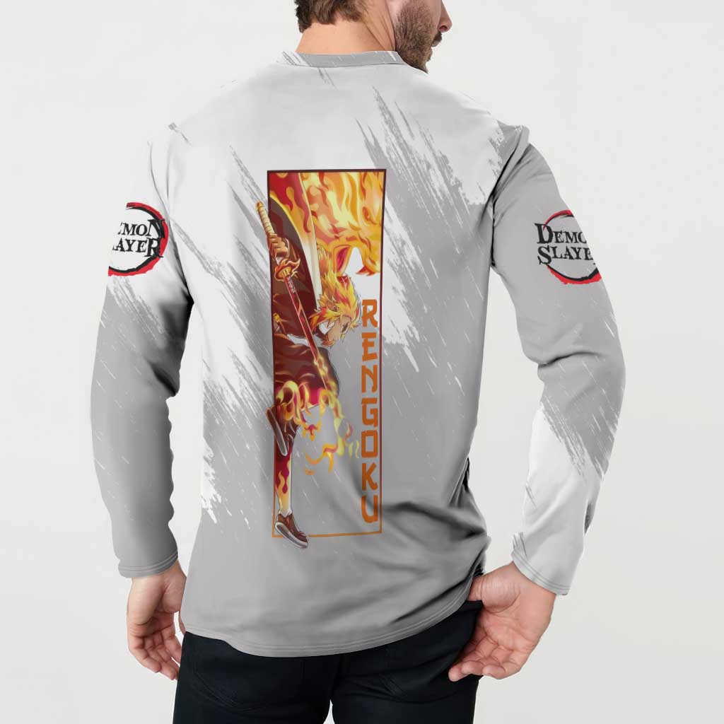 Rengoku Kyojuro - Demon Slayer Button Sweatshirt Anime Style