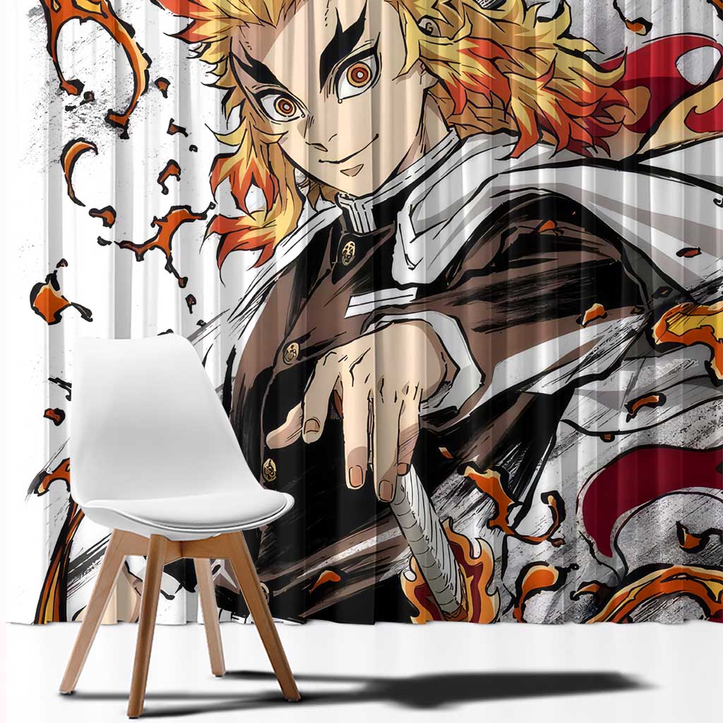 Rengoku Kyojuro - Demon Slayer Window Curtain Anime Style