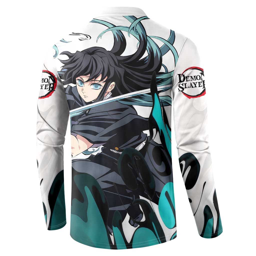 Muichiro Tokito - Demon Slayer Button Sweatshirt Anime Style