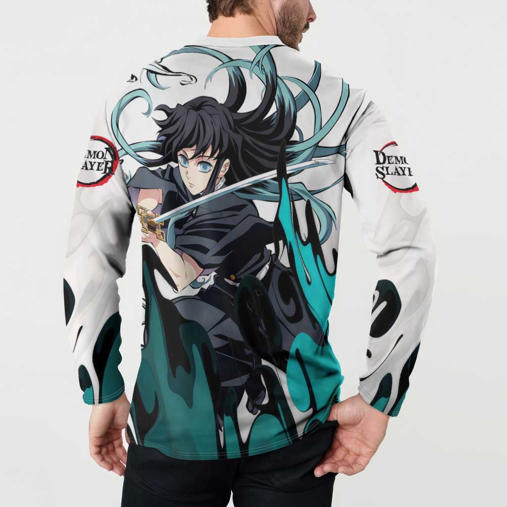 Muichiro Tokito - Demon Slayer Button Sweatshirt Anime Style