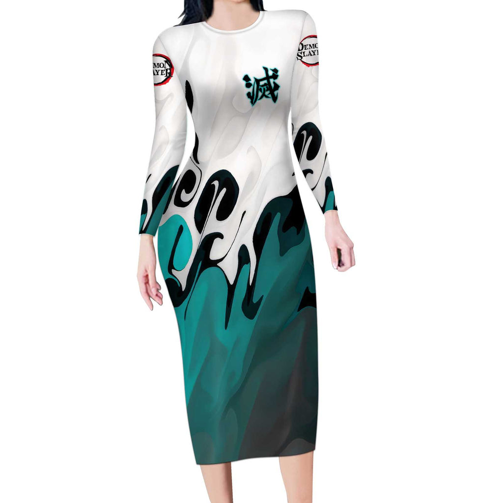 Muichiro Tokito - Demon Slayer Long Sleeve Bodycon Dress Anime Style