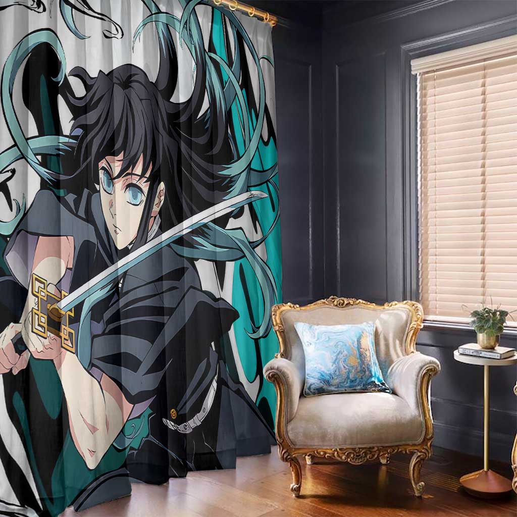 Muichiro Tokito - Demon Slayer Window Curtain Anime Style