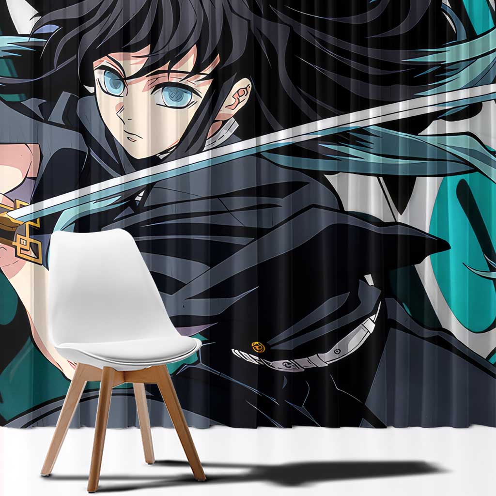 Muichiro Tokito - Demon Slayer Window Curtain Anime Style