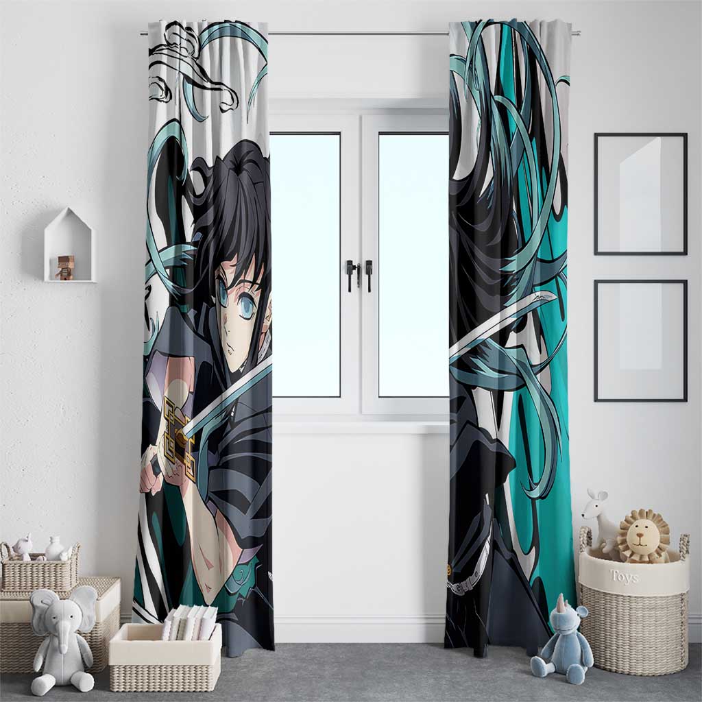 Muichiro Tokito - Demon Slayer Window Curtain Anime Style