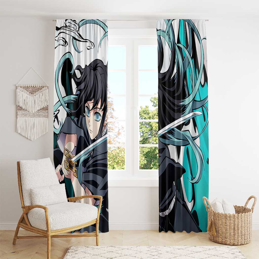 Muichiro Tokito - Demon Slayer Window Curtain Anime Style
