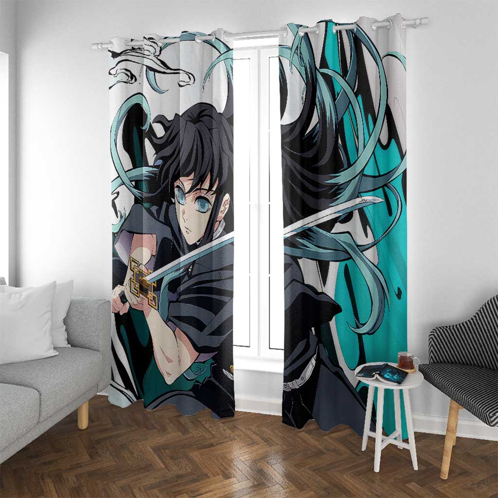 Muichiro Tokito - Demon Slayer Window Curtain Anime Style