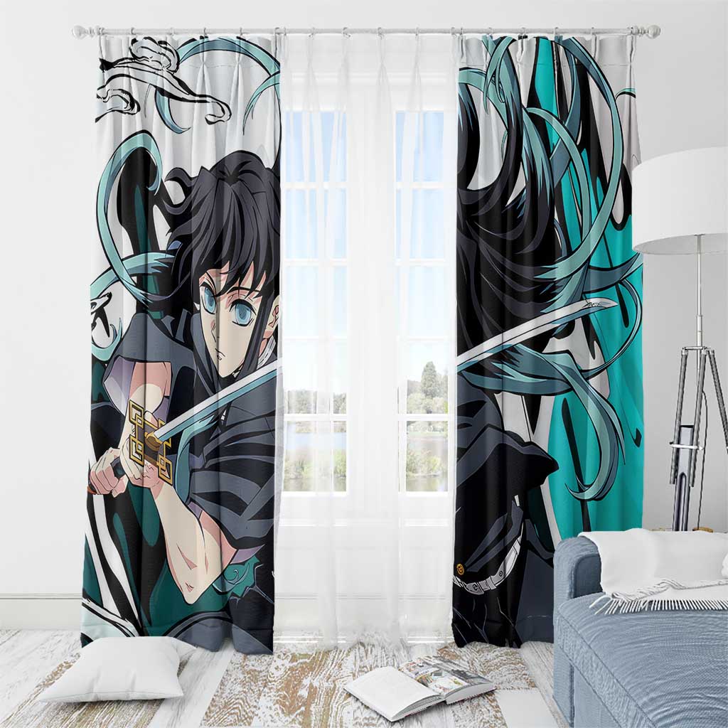 Muichiro Tokito - Demon Slayer Window Curtain Anime Style
