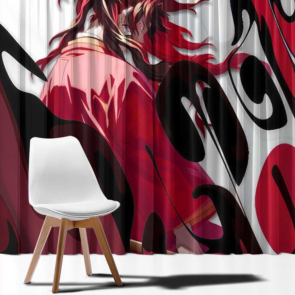 Yoriichi Tsugikuni - Demon Slayer Window Curtain Anime Style