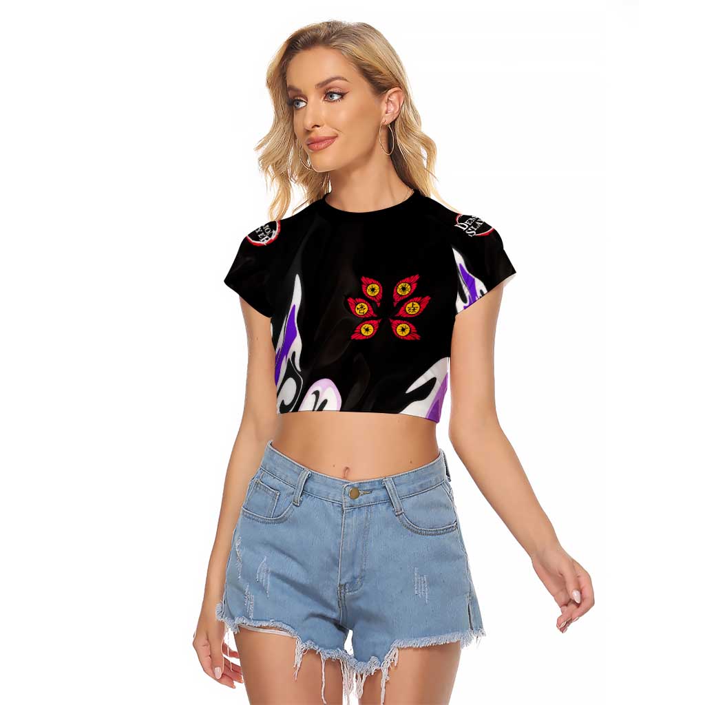 Kokushibo - Demon Slayer Raglan Cropped T Shirt Anime Style