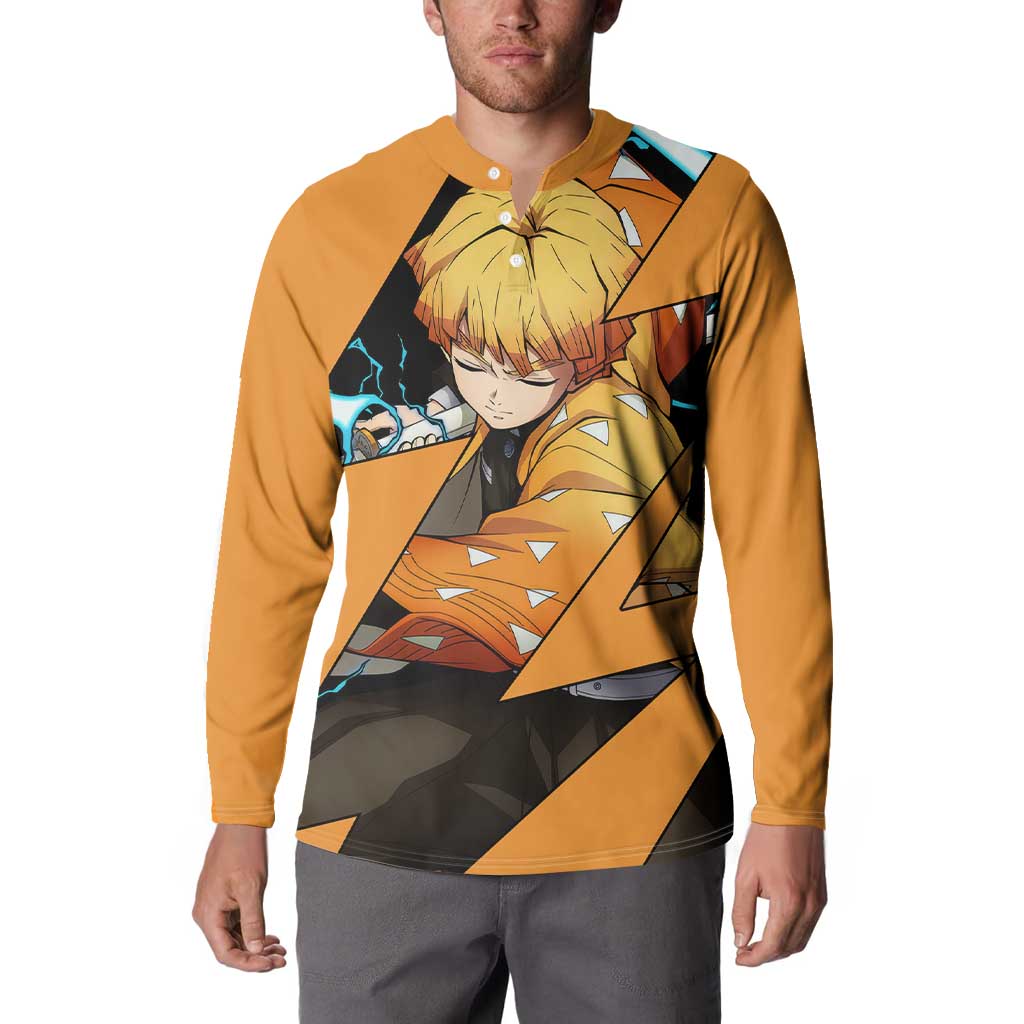 Zenitsu - Demon Slayer Button Sweatshirt Anime Style