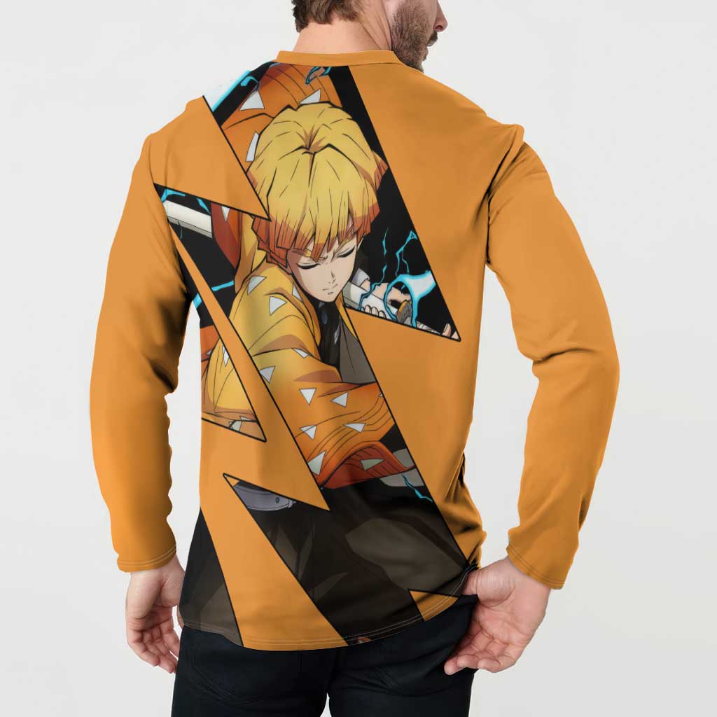 Zenitsu - Demon Slayer Button Sweatshirt Anime Style