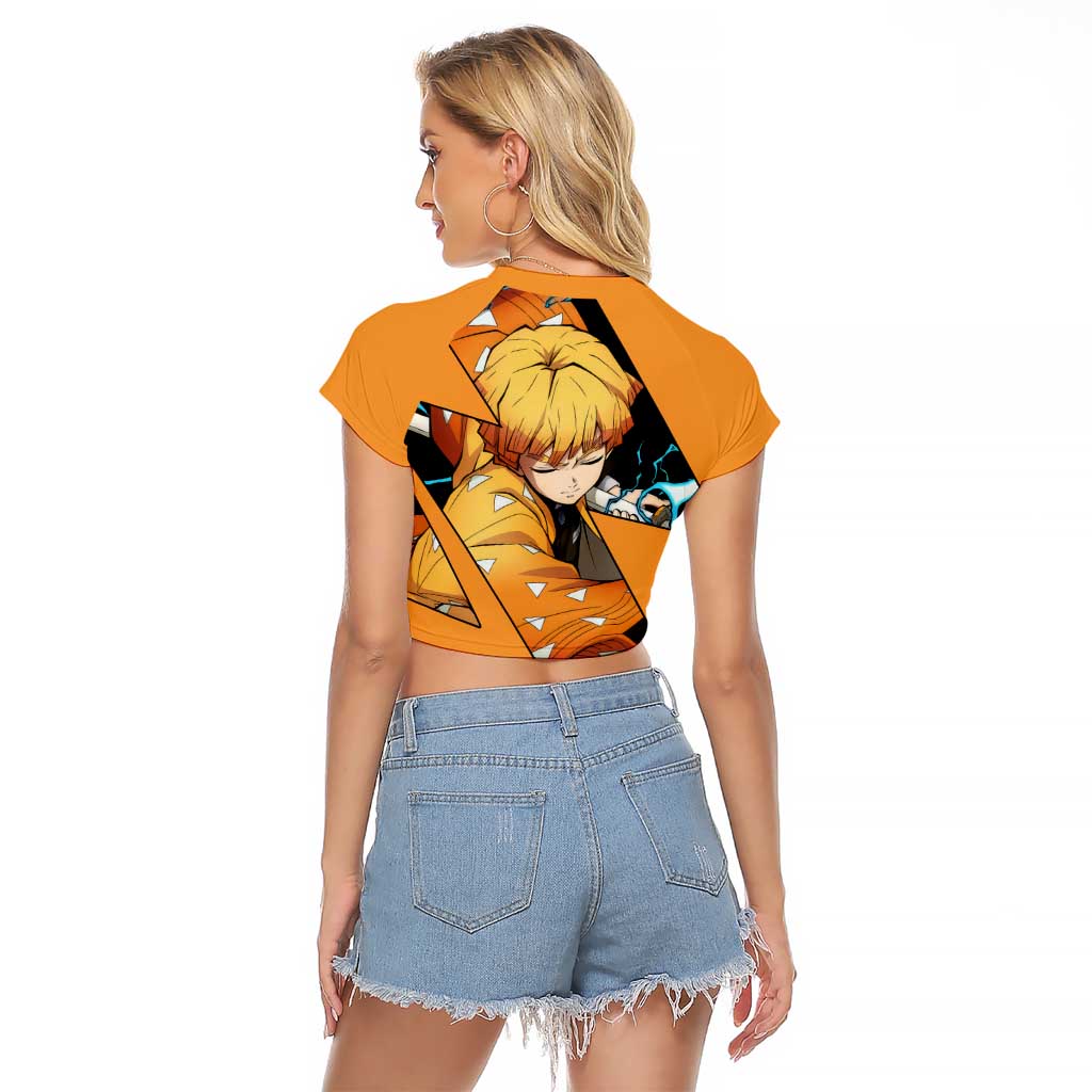 Zenitsu - Demon Slayer Raglan Cropped T Shirt Anime Style