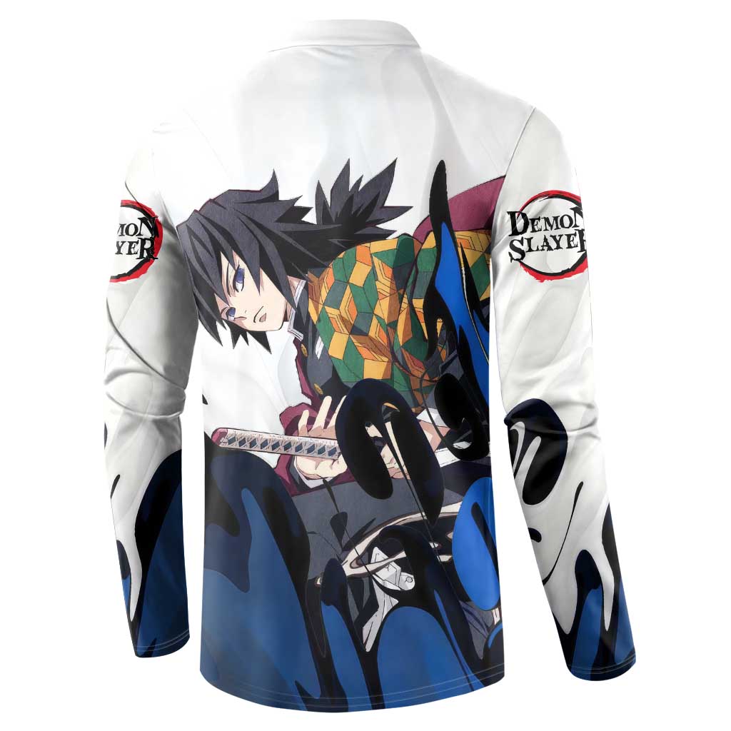 Tomioka Gyu - Demon Slayer Button Sweatshirt Anime Style