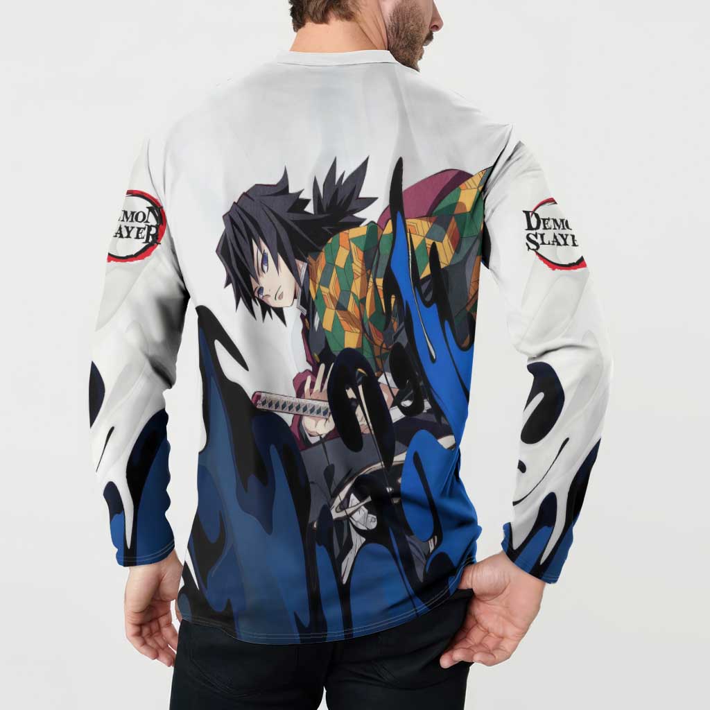 Tomioka Gyu - Demon Slayer Button Sweatshirt Anime Style