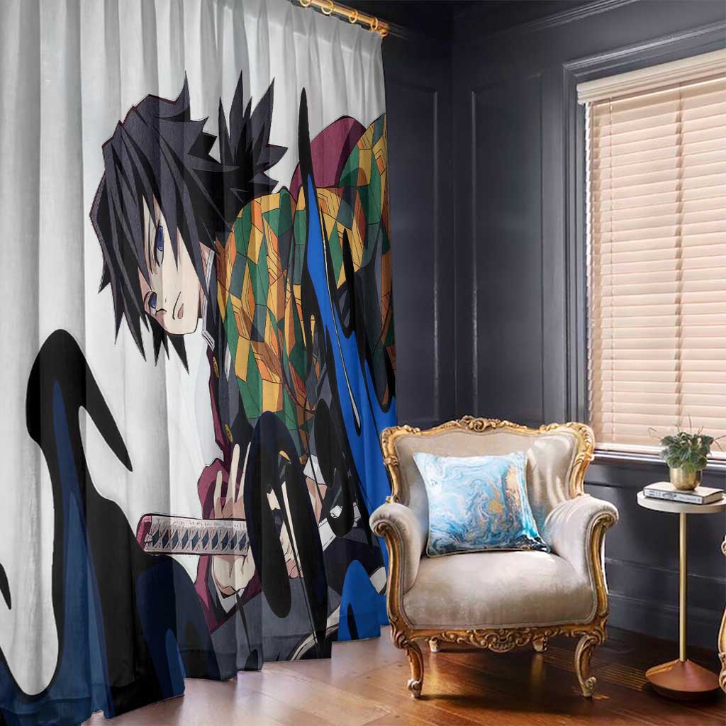 Tomioka Gyu - Demon Slayer Window Curtain Anime Style