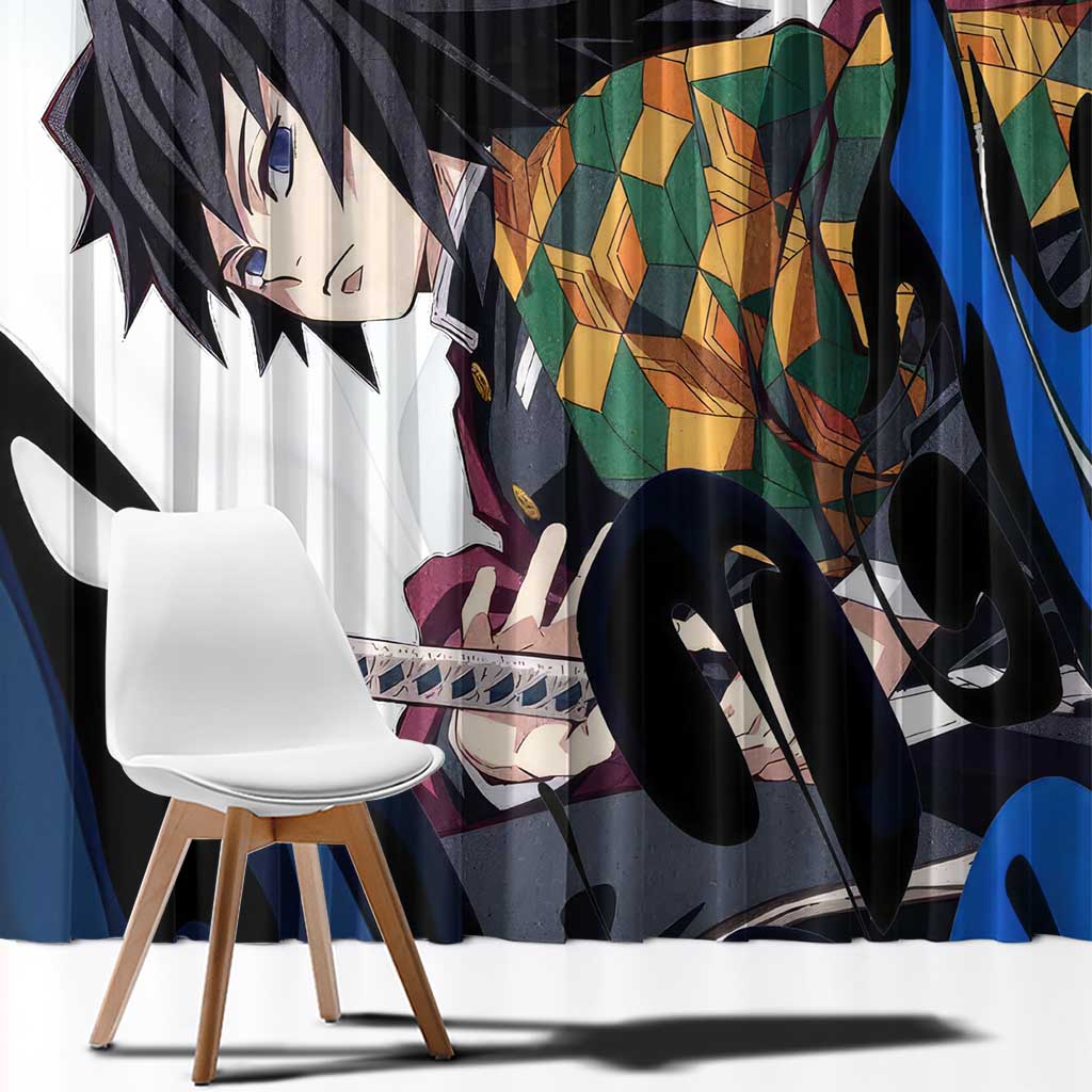 Tomioka Gyu - Demon Slayer Window Curtain Anime Style