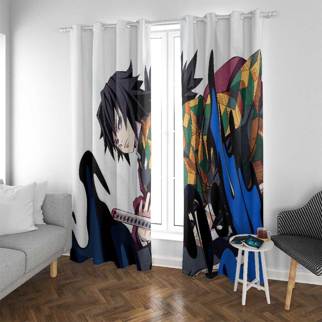 Tomioka Gyu - Demon Slayer Window Curtain Anime Style