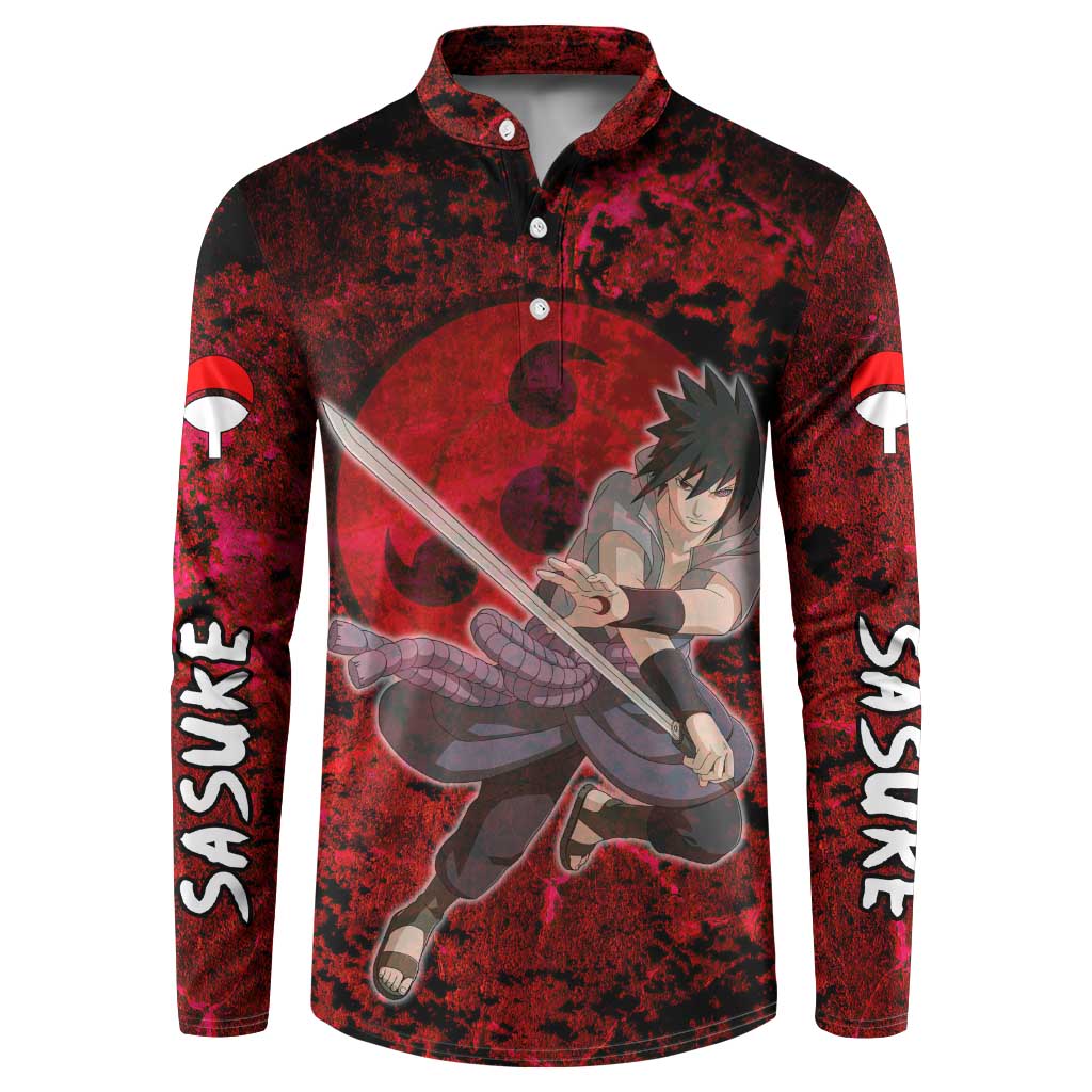 Uchiha Sasuke - Naruto Button Sweatshirt Anime Style