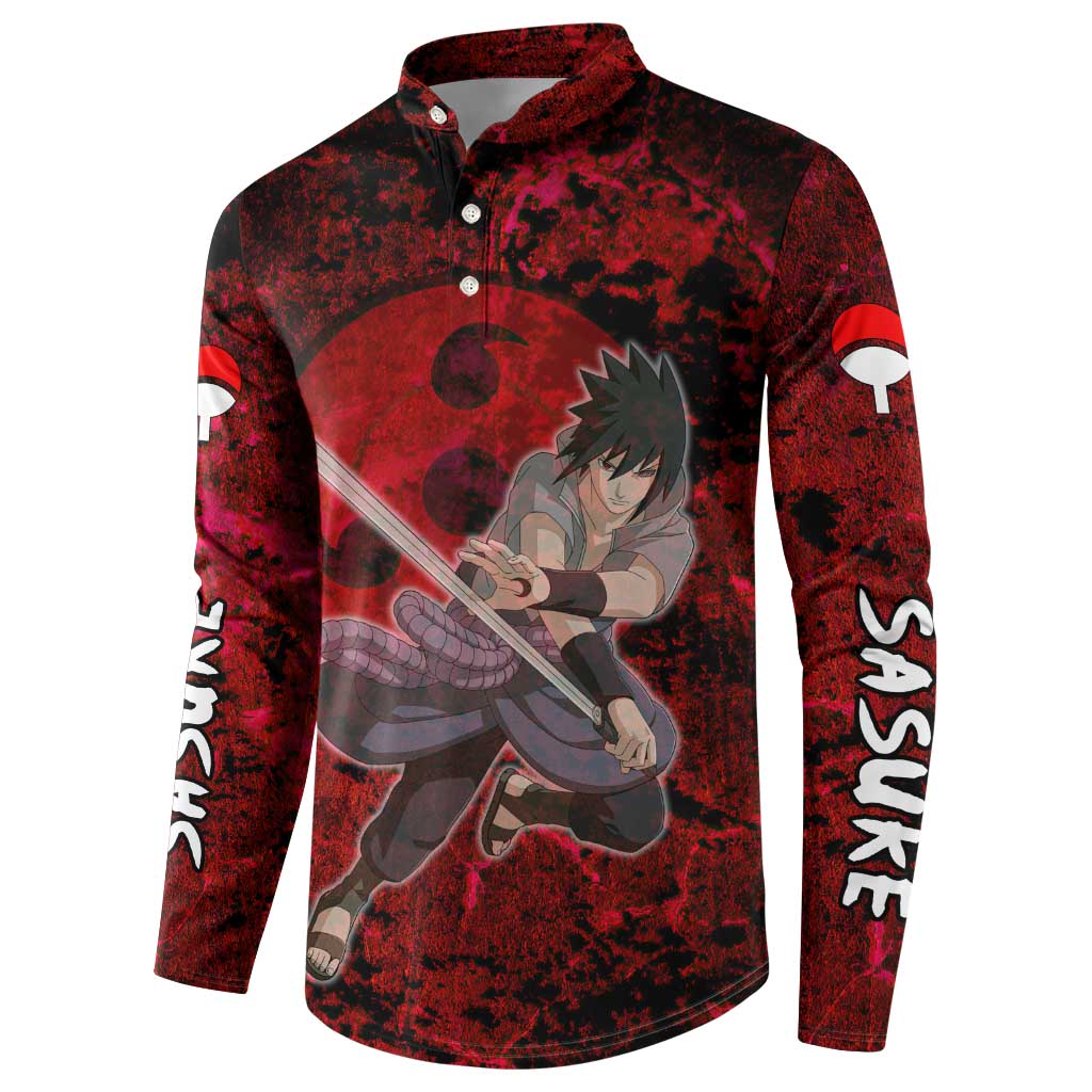 Uchiha Sasuke - Naruto Button Sweatshirt Anime Style