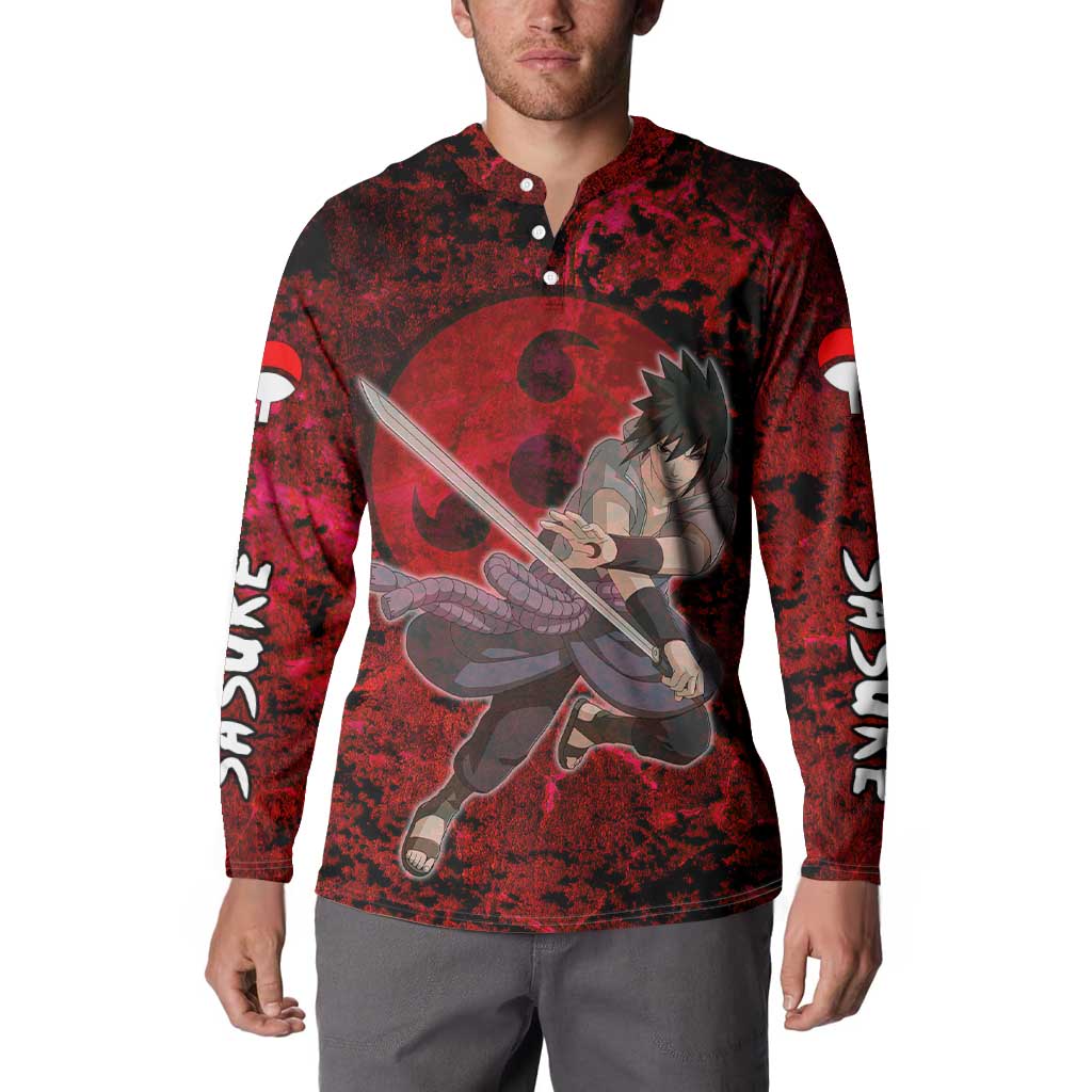 Uchiha Sasuke - Naruto Button Sweatshirt Anime Style