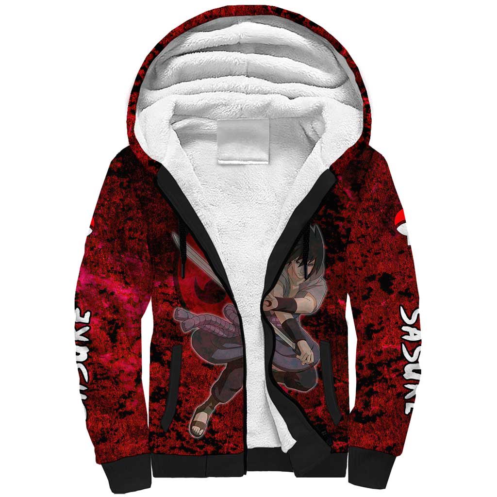 Uchiha Sasuke - Naruto Sherpa Hoodie Anime Style