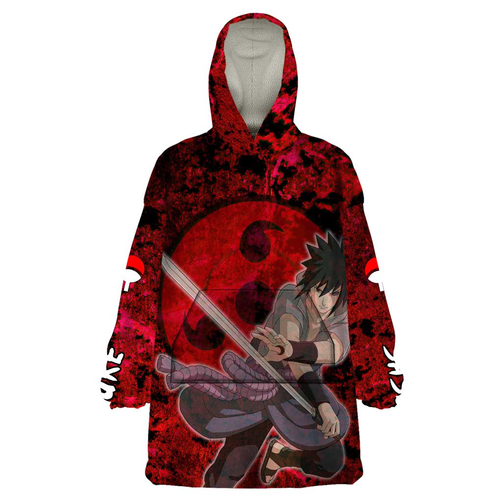 Uchiha Sasuke - Naruto Wearable Blanket Hoodie Anime Style
