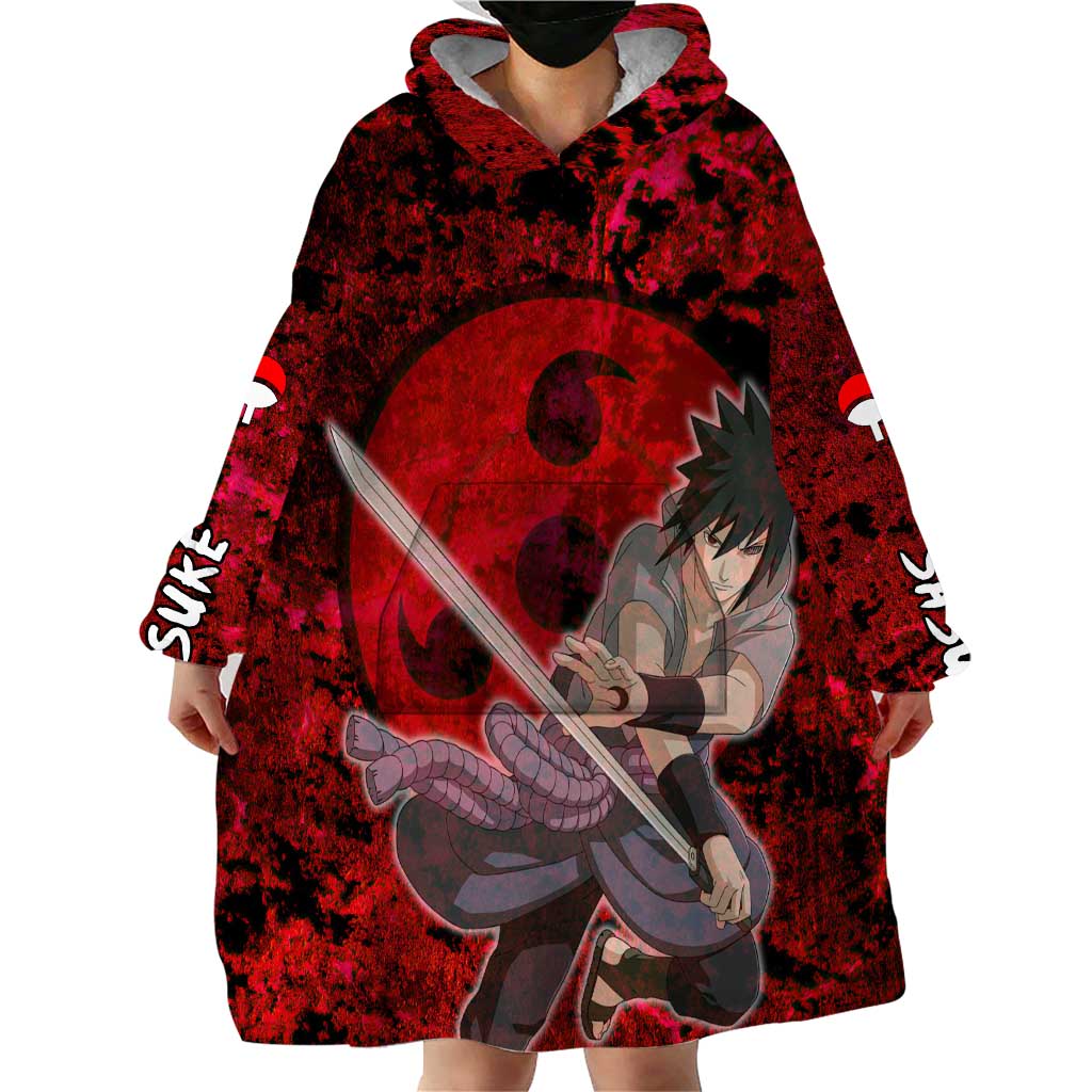 Uchiha Sasuke - Naruto Wearable Blanket Hoodie Anime Style