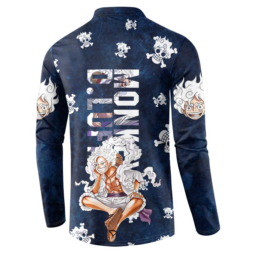 Luffy Gear 5 - One Piece Button Sweatshirt Anime Style