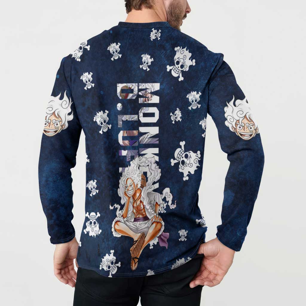 Luffy Gear 5 - One Piece Button Sweatshirt Anime Style