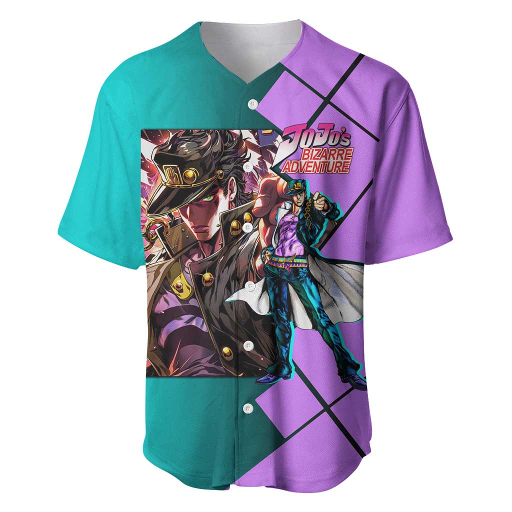 Jotaro Kujo JoJo's Bizarre Adventure Baseball Jersey with Star Platinum Pose and Bold Action Design - The Mazicc