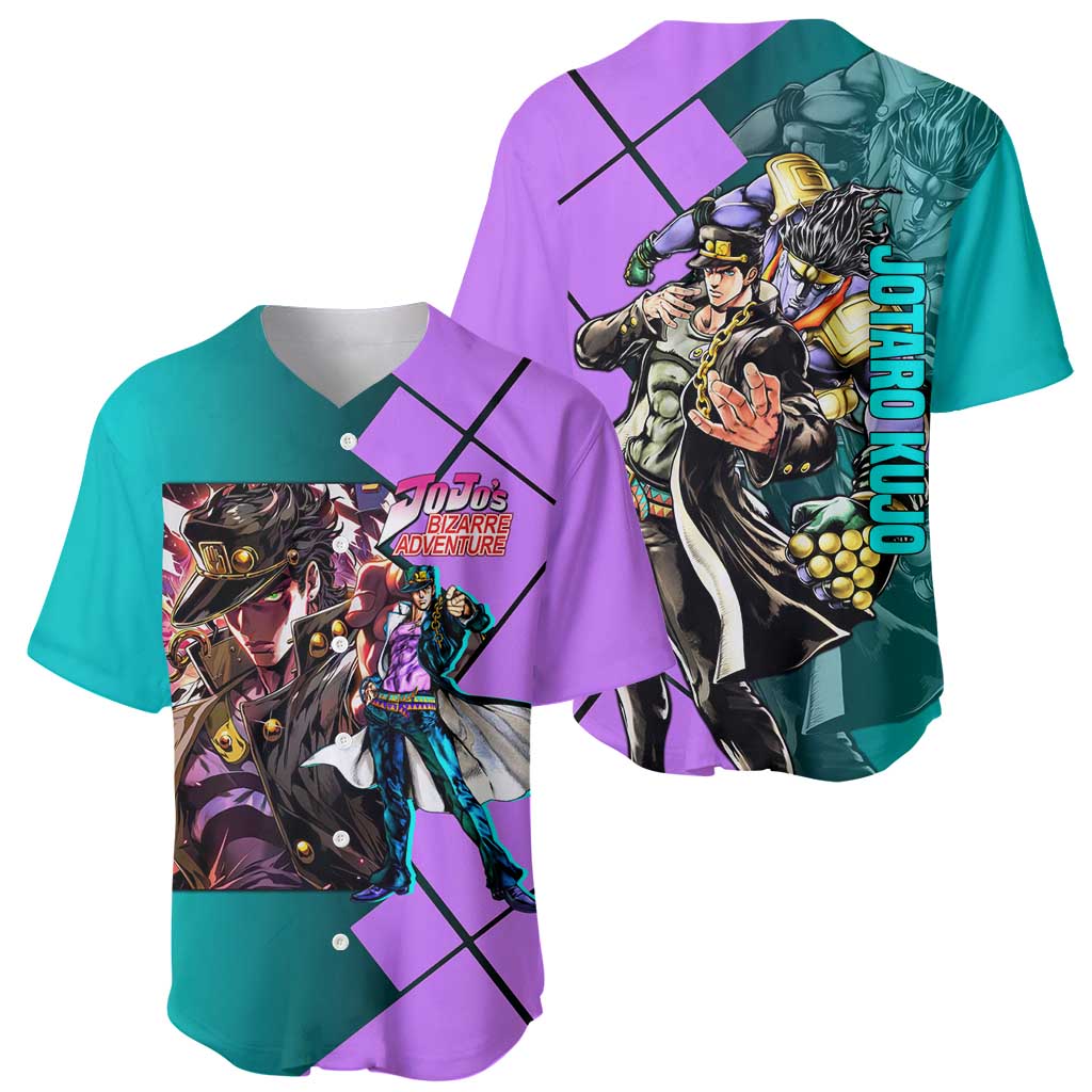 Jotaro Kujo JoJo's Bizarre Adventure Baseball Jersey with Star Platinum Pose and Bold Action Design - The Mazicc