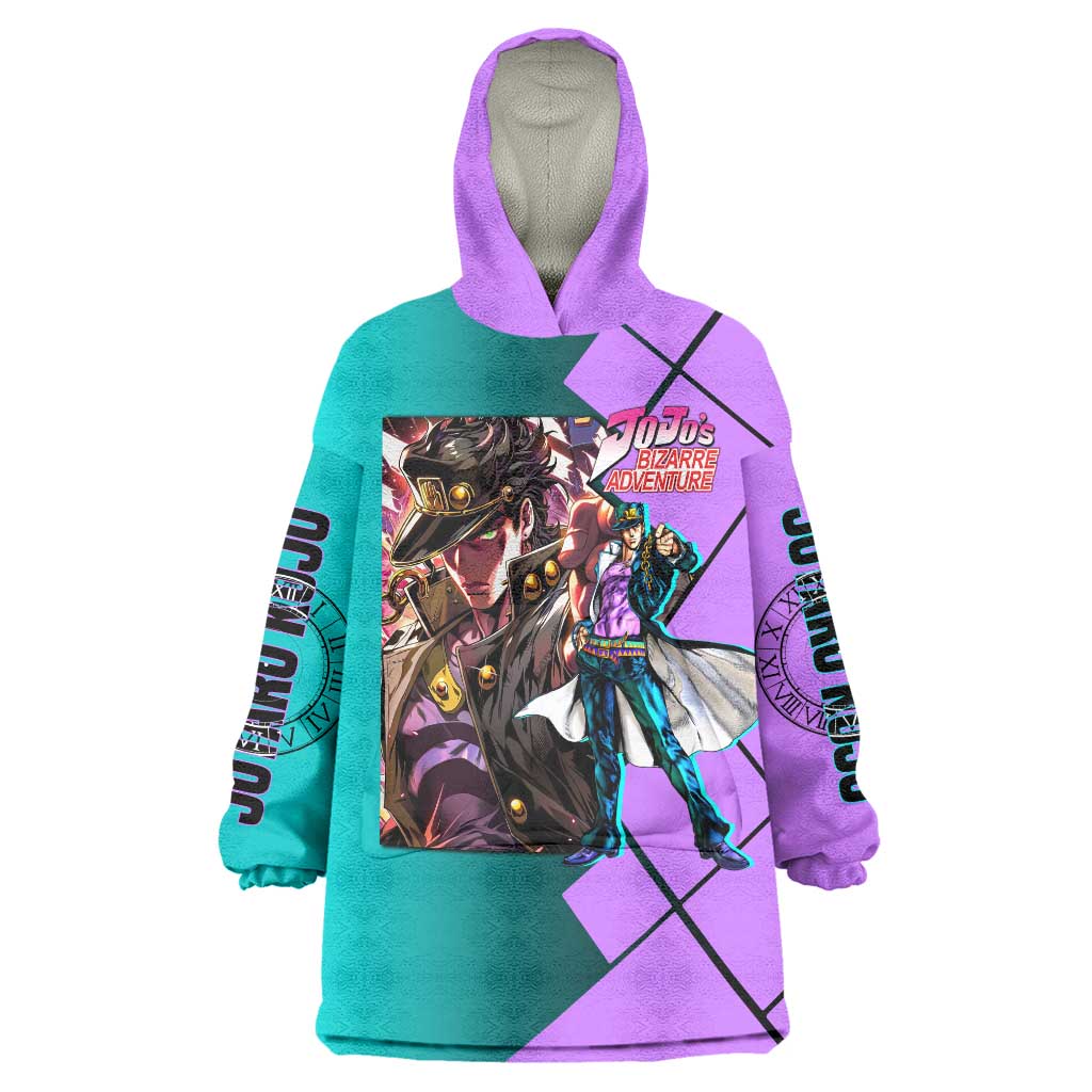 Jotaro Kujo JoJo's Bizarre Adventure Wearable Blanket Hoodie with Star Platinum Pose and Bold Action Design - The Mazicc
