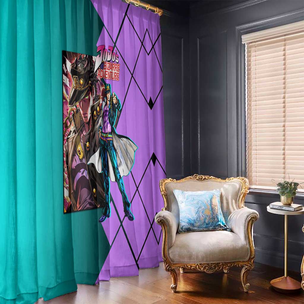Jotaro Kujo JoJo's Bizarre Adventure Window Curtain with Star Platinum Pose and Bold Action Design - The Mazicc