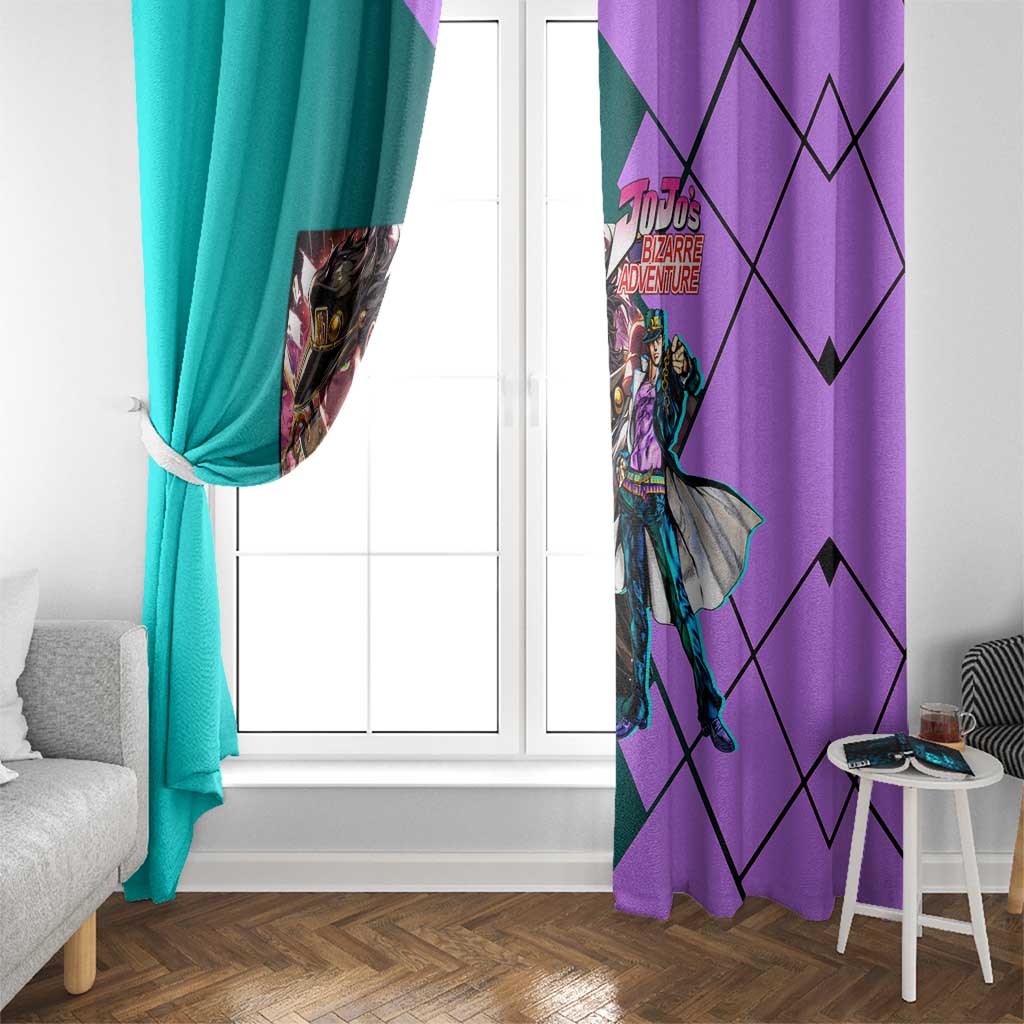 Jotaro Kujo JoJo's Bizarre Adventure Window Curtain with Star Platinum Pose and Bold Action Design - The Mazicc