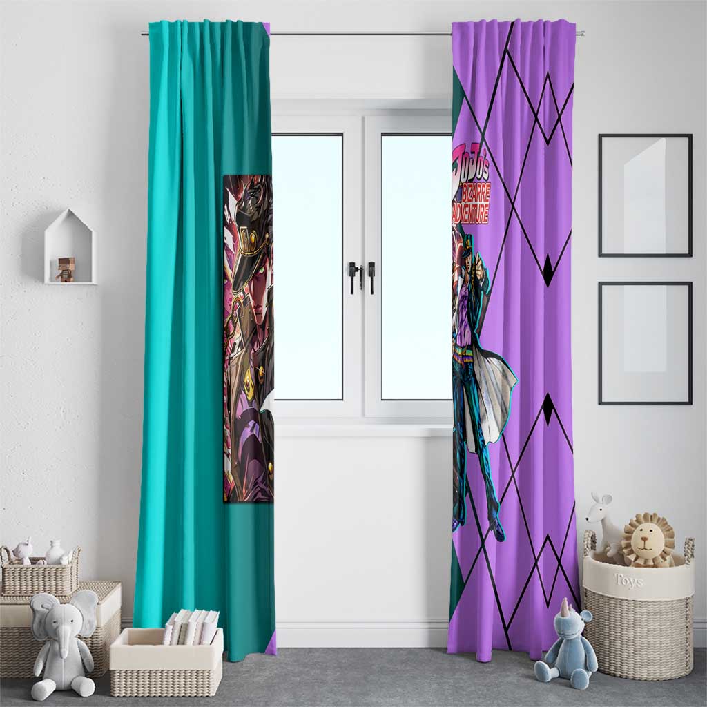 Jotaro Kujo JoJo's Bizarre Adventure Window Curtain with Star Platinum Pose and Bold Action Design - The Mazicc