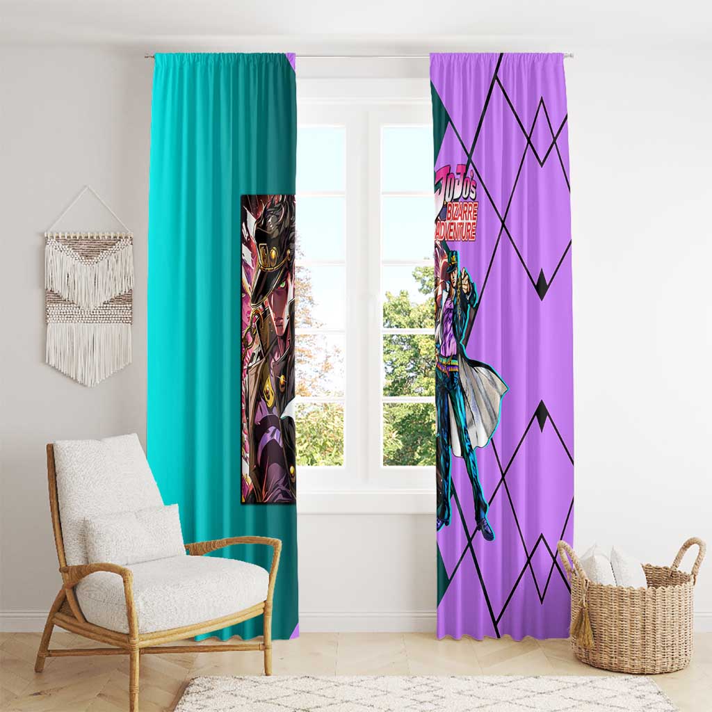 Jotaro Kujo JoJo's Bizarre Adventure Window Curtain with Star Platinum Pose and Bold Action Design - The Mazicc