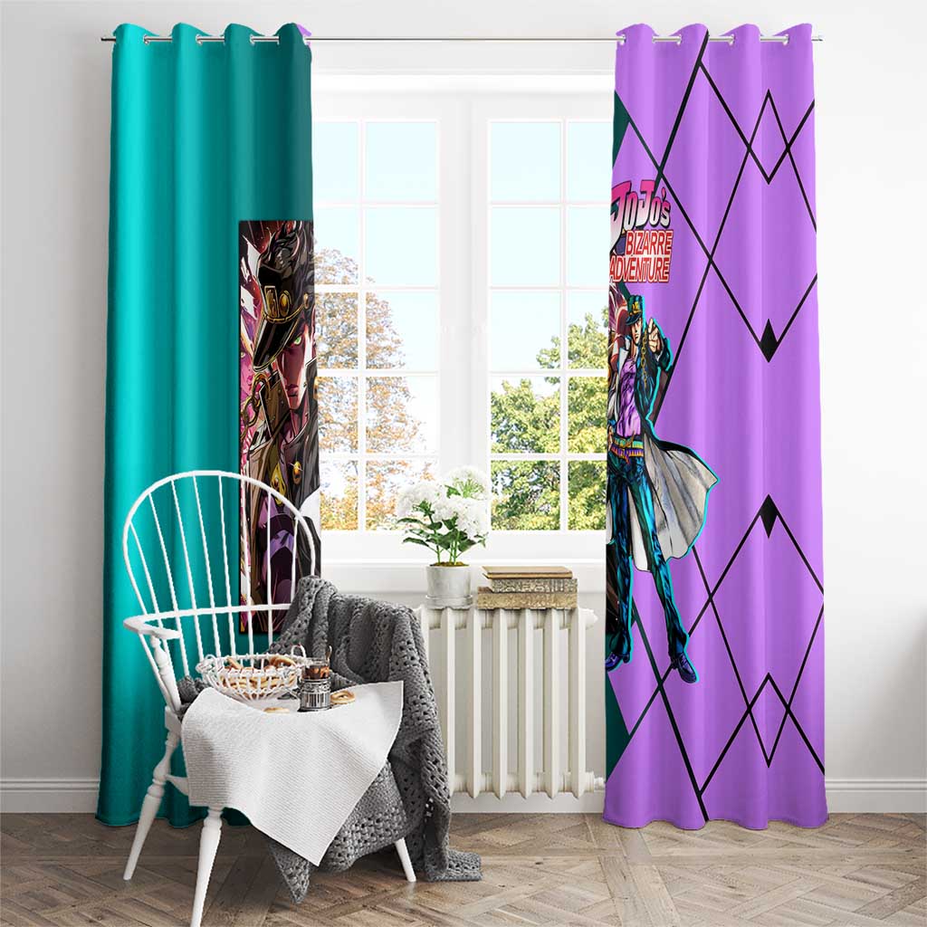 Jotaro Kujo JoJo's Bizarre Adventure Window Curtain with Star Platinum Pose and Bold Action Design - The Mazicc