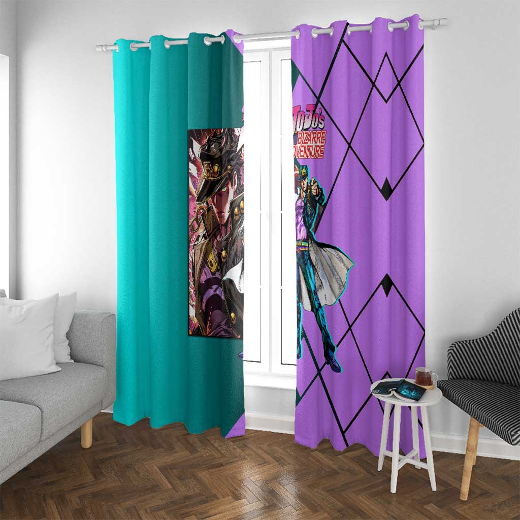 Jotaro Kujo JoJo's Bizarre Adventure Window Curtain with Star Platinum Pose and Bold Action Design - The Mazicc