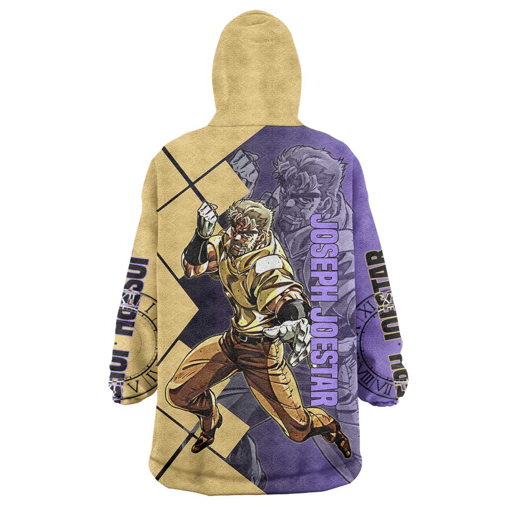 Joseph Joestar JoJo's Bizarre Adventure Wearable Blanket Hoodie with Hamon Pose and Strategic Battle Design - The Mazicc