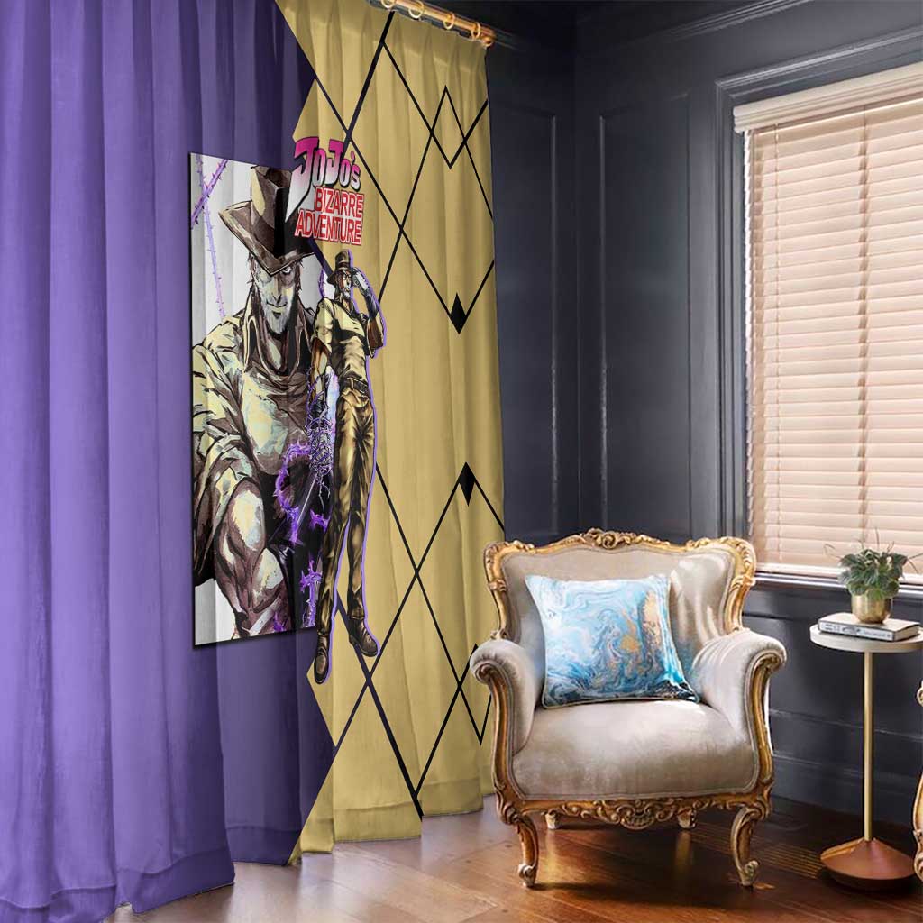 Joseph Joestar JoJo's Bizarre Adventure Window Curtain with Hamon Pose and Strategic Battle Design - The Mazicc
