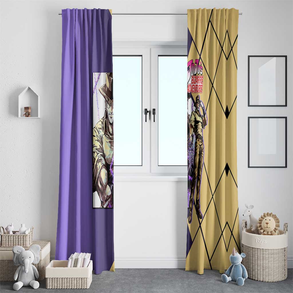 Joseph Joestar JoJo's Bizarre Adventure Window Curtain with Hamon Pose and Strategic Battle Design - The Mazicc