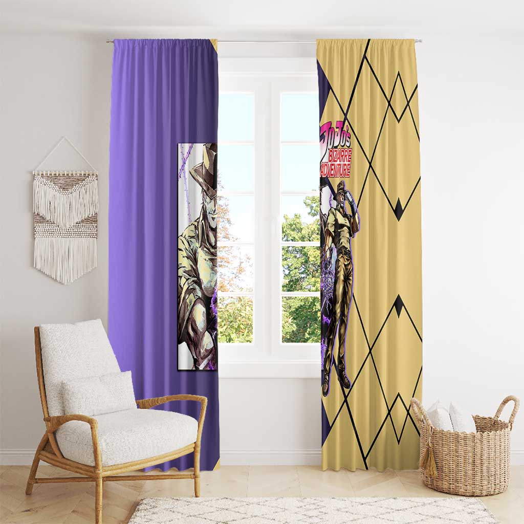Joseph Joestar JoJo's Bizarre Adventure Window Curtain with Hamon Pose and Strategic Battle Design - The Mazicc