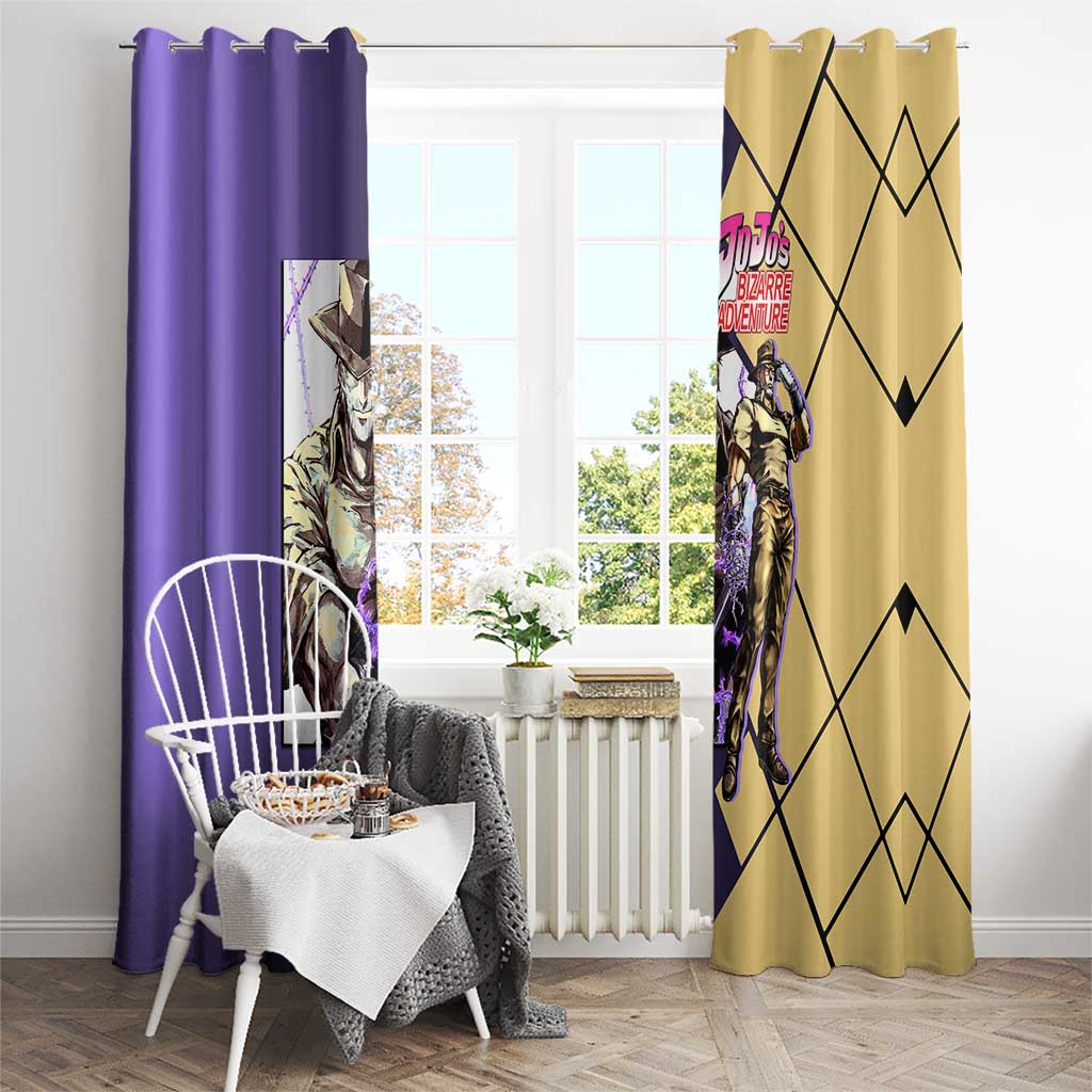 Joseph Joestar JoJo's Bizarre Adventure Window Curtain with Hamon Pose and Strategic Battle Design - The Mazicc