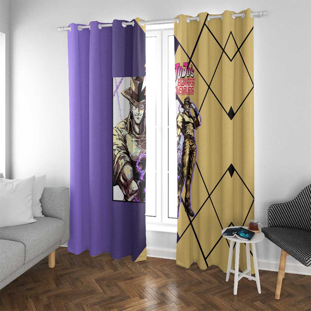 Joseph Joestar JoJo's Bizarre Adventure Window Curtain with Hamon Pose and Strategic Battle Design - The Mazicc
