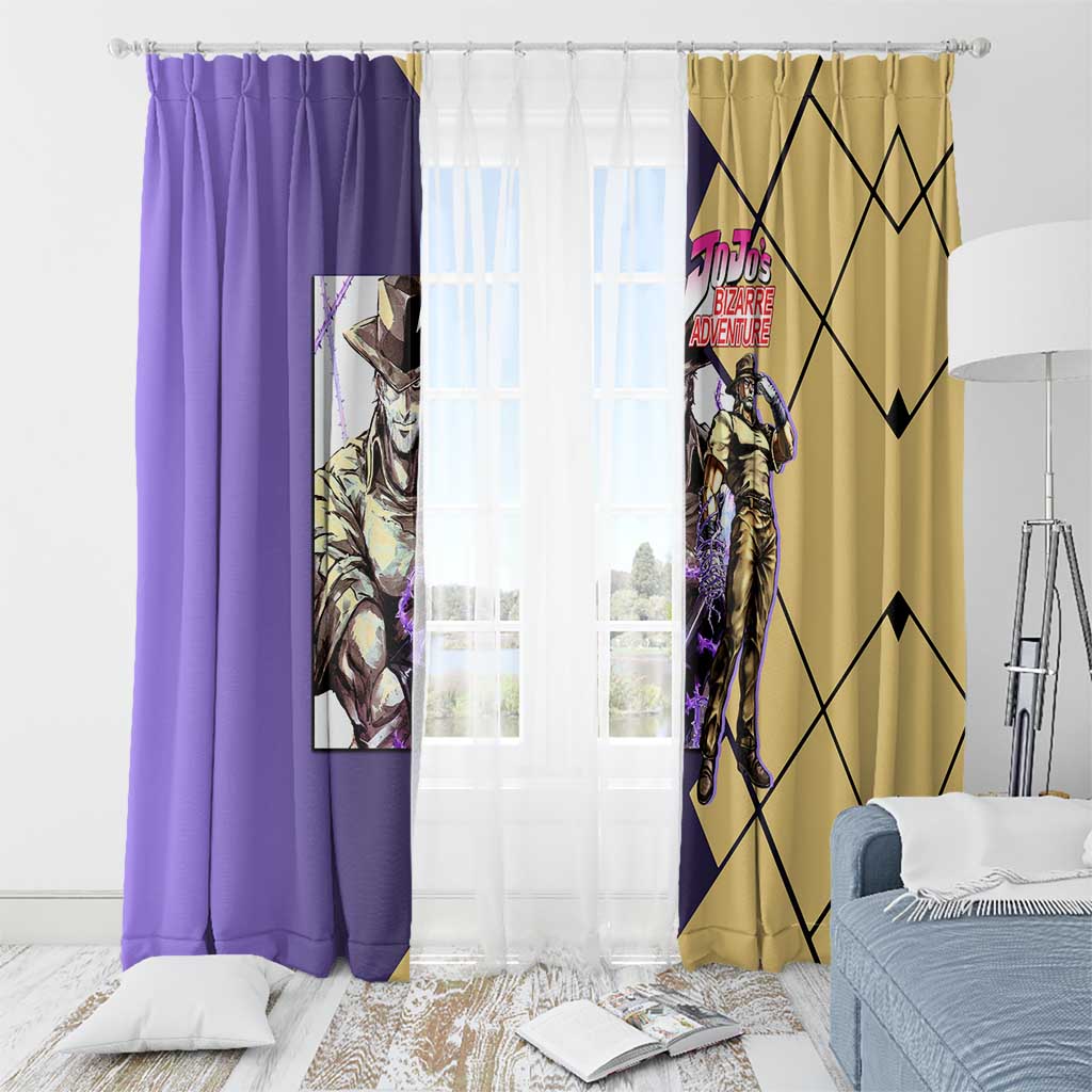 Joseph Joestar JoJo's Bizarre Adventure Window Curtain with Hamon Pose and Strategic Battle Design - The Mazicc